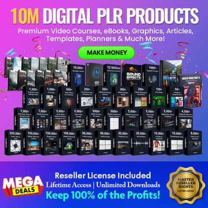 10 Million Digital Products W/ Resell Rights - Mega Bundle (EBooks + Courses+ Templates+ Planners, & More!)