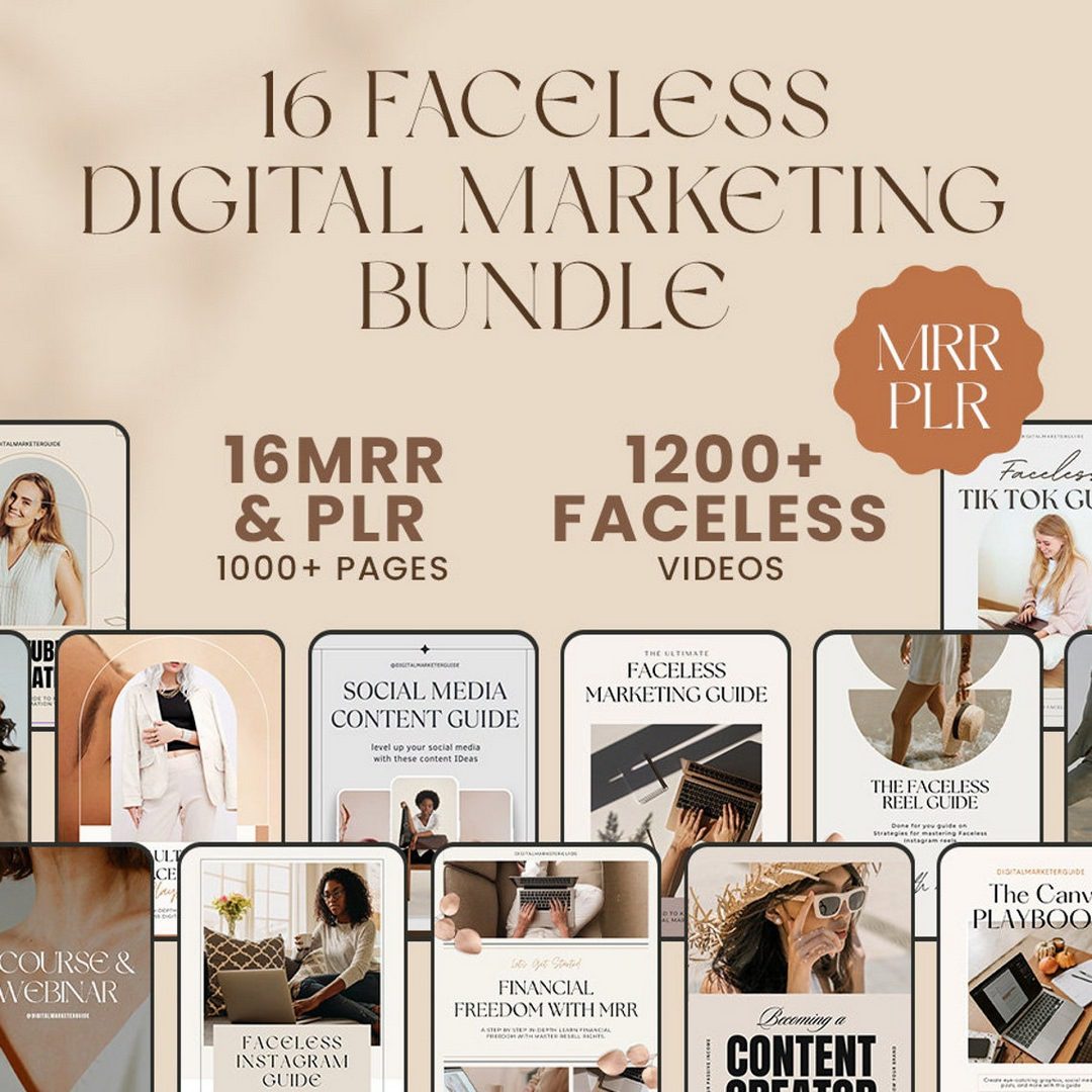 Done for You Ultimate Faceless Digital Marketing Bundle with MRR/PLR